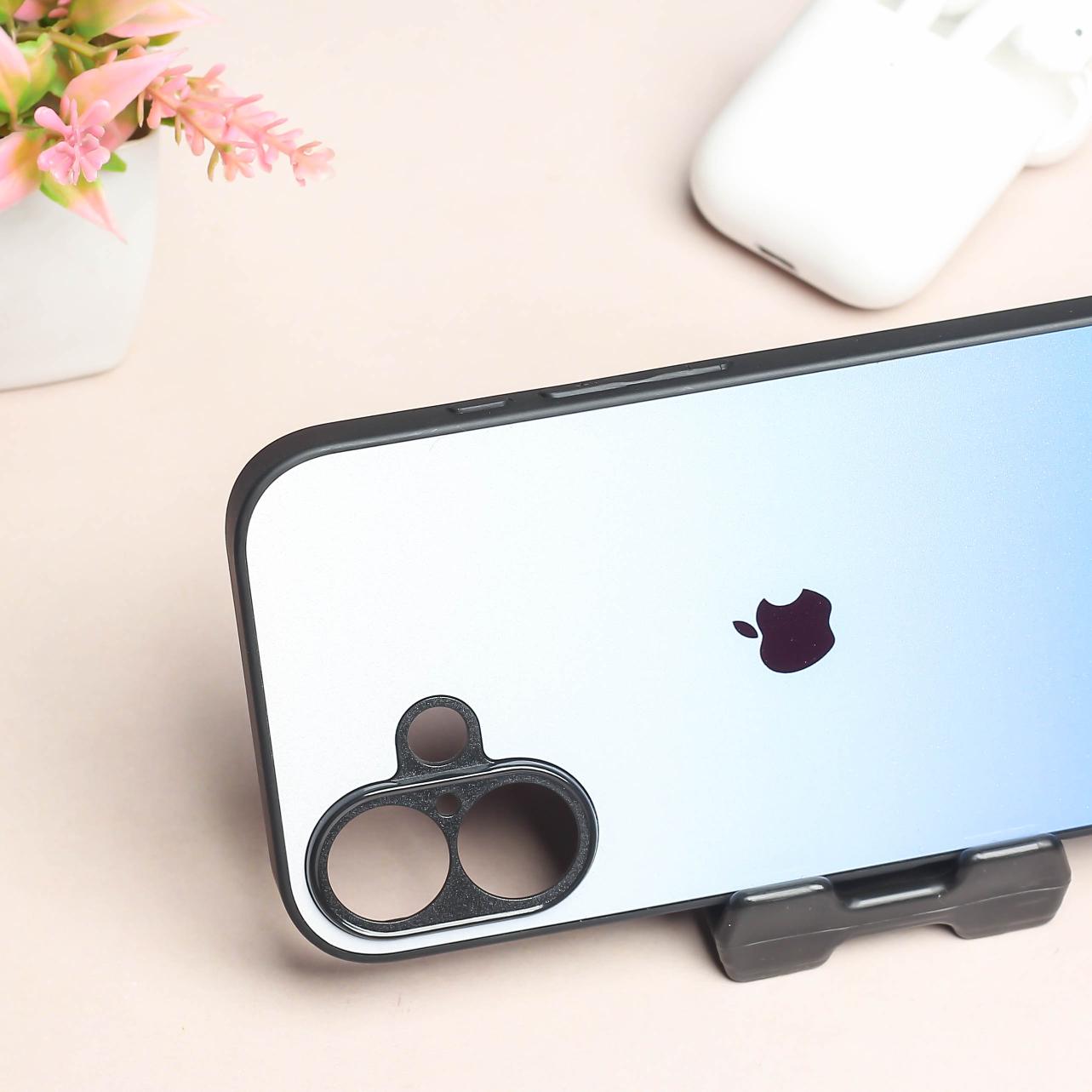 Blue Gradient metal back case for Apple Iphone 16