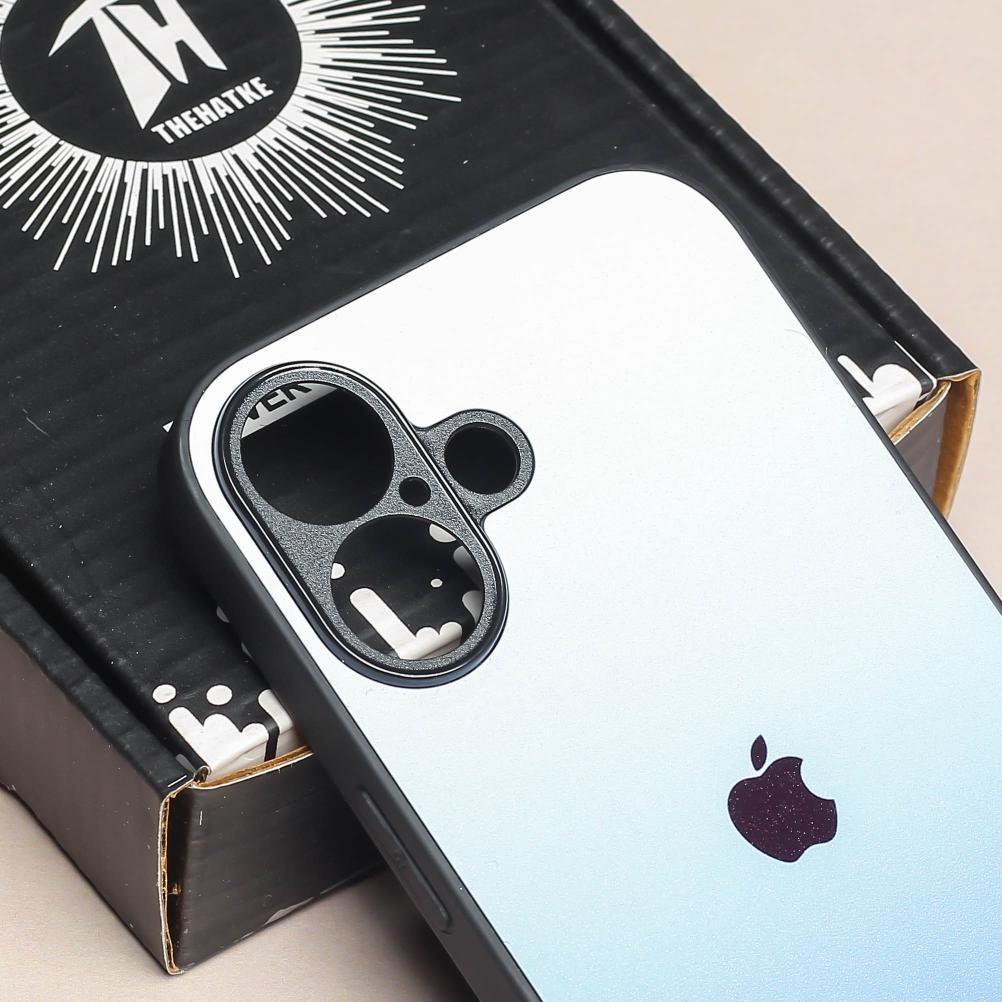 Blue Gradient metal back case for Apple Iphone 16