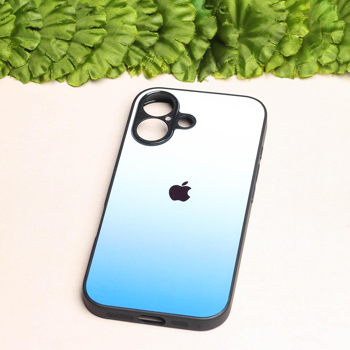 Blue Gradient metal back case for Apple Iphone 16