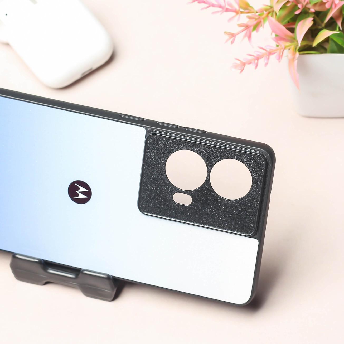 Blue Gradient metal back case for Moto Edge 50 Fusion