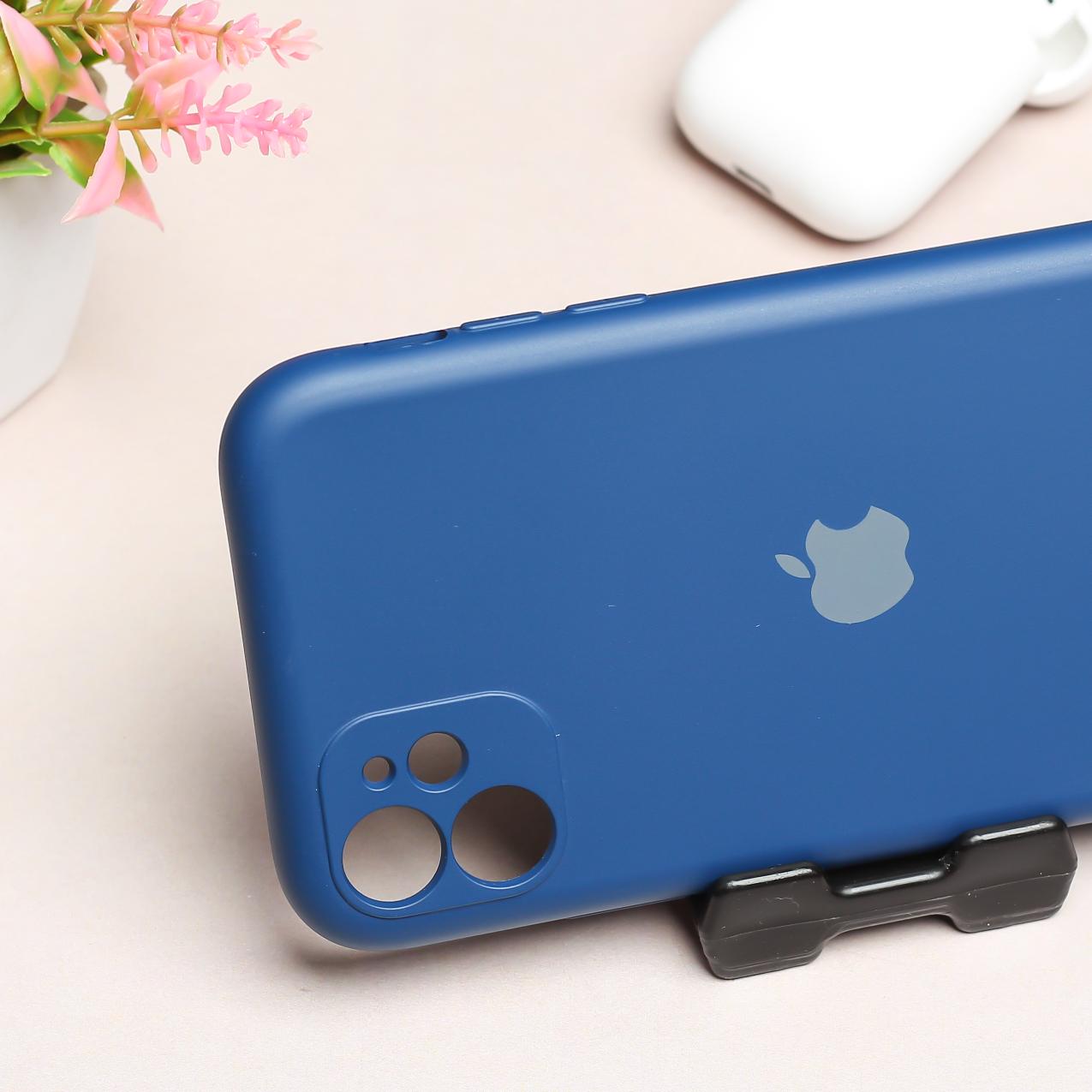 Dark Blue Camera Original Silicone case for Apple iphone 12 Mini