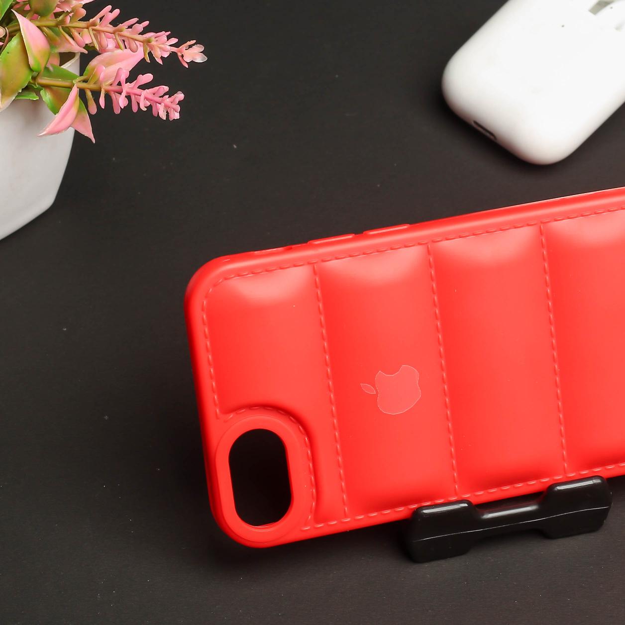 Red Puffon silicone case for Apple iPhone SE 2