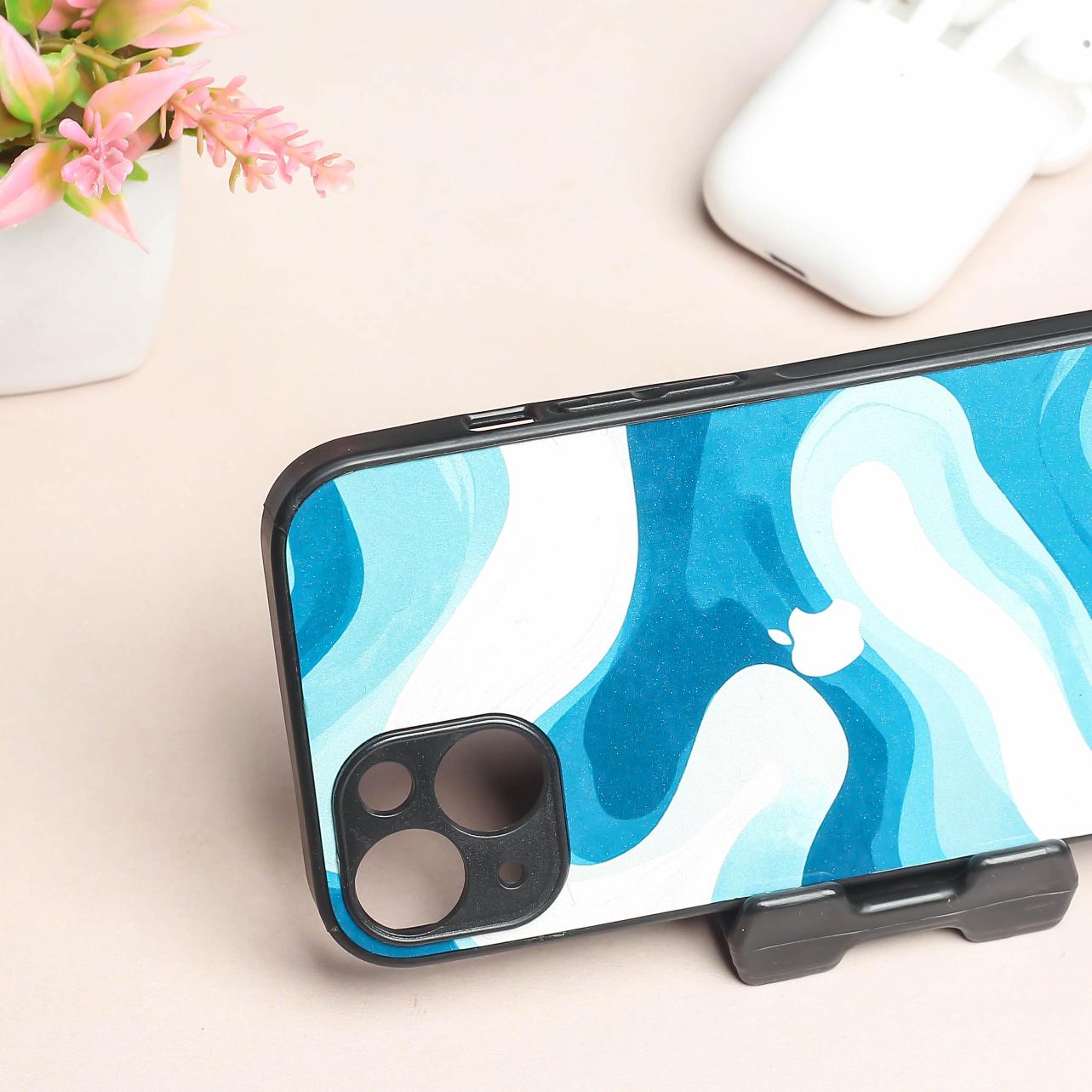 Oceanic Flow metal back case for Apple Iphone 15