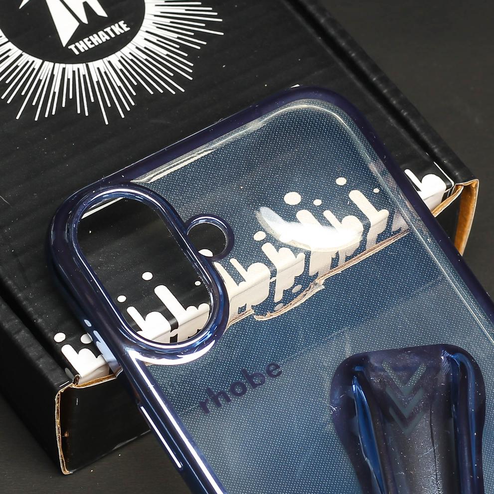 Rhobe Blue Silicone Case for Apple Iphone 16 Plus