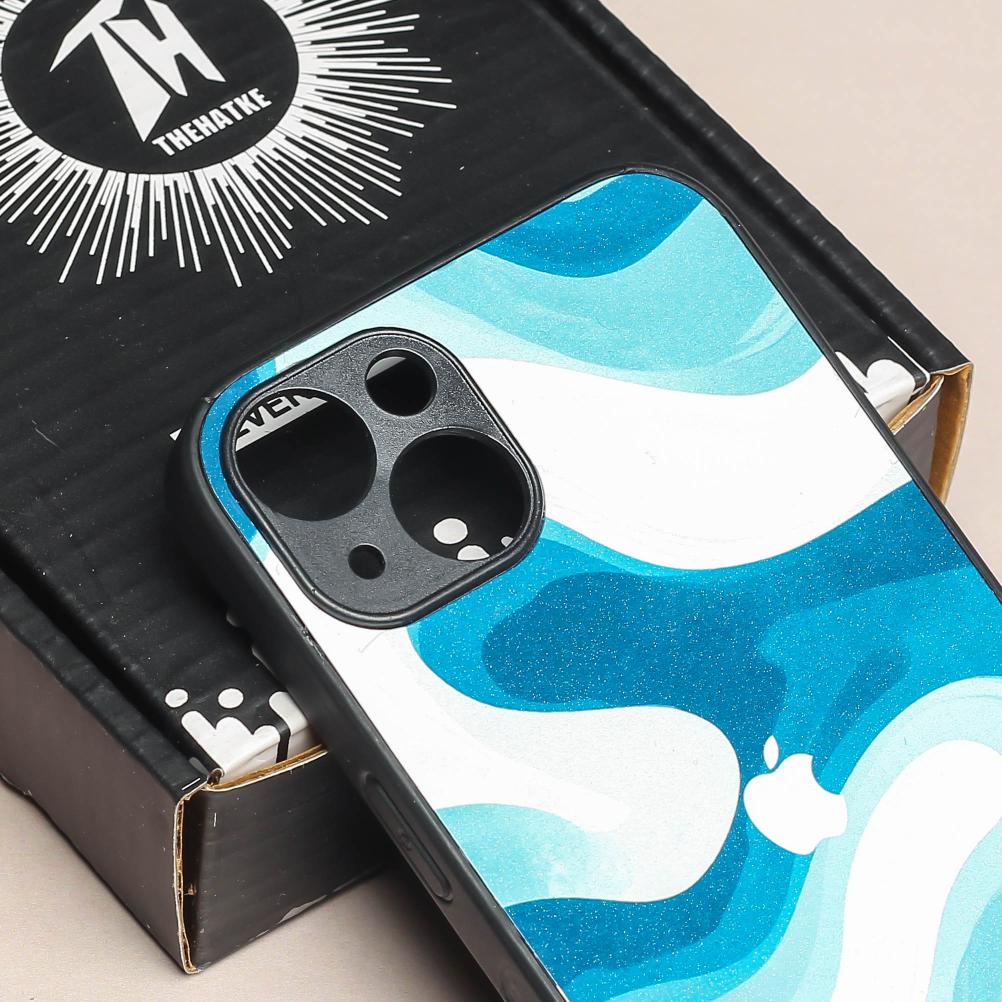 Oceanic Flow metal back case for Apple Iphone 15 Plus