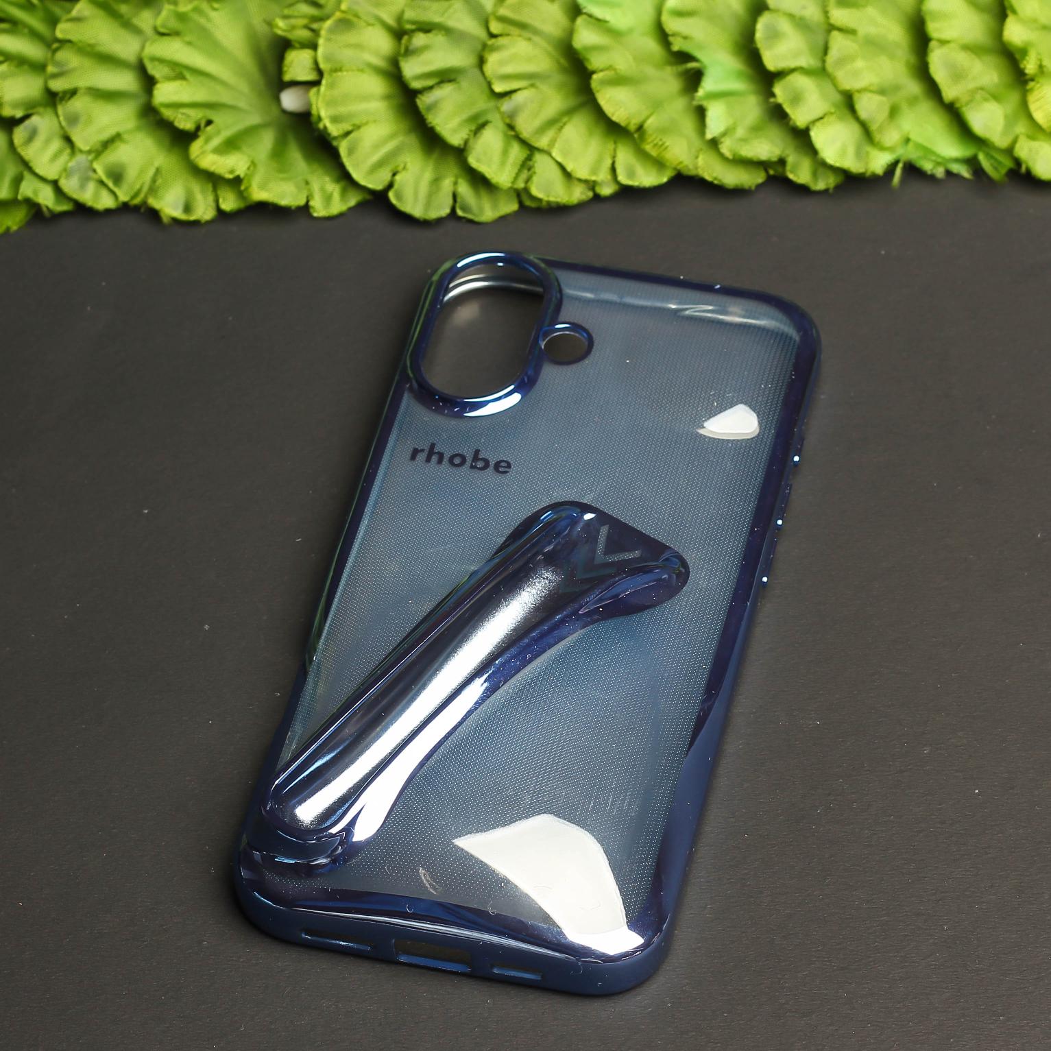 Rhobe Blue Silicone Case for Apple Iphone 16 Plus