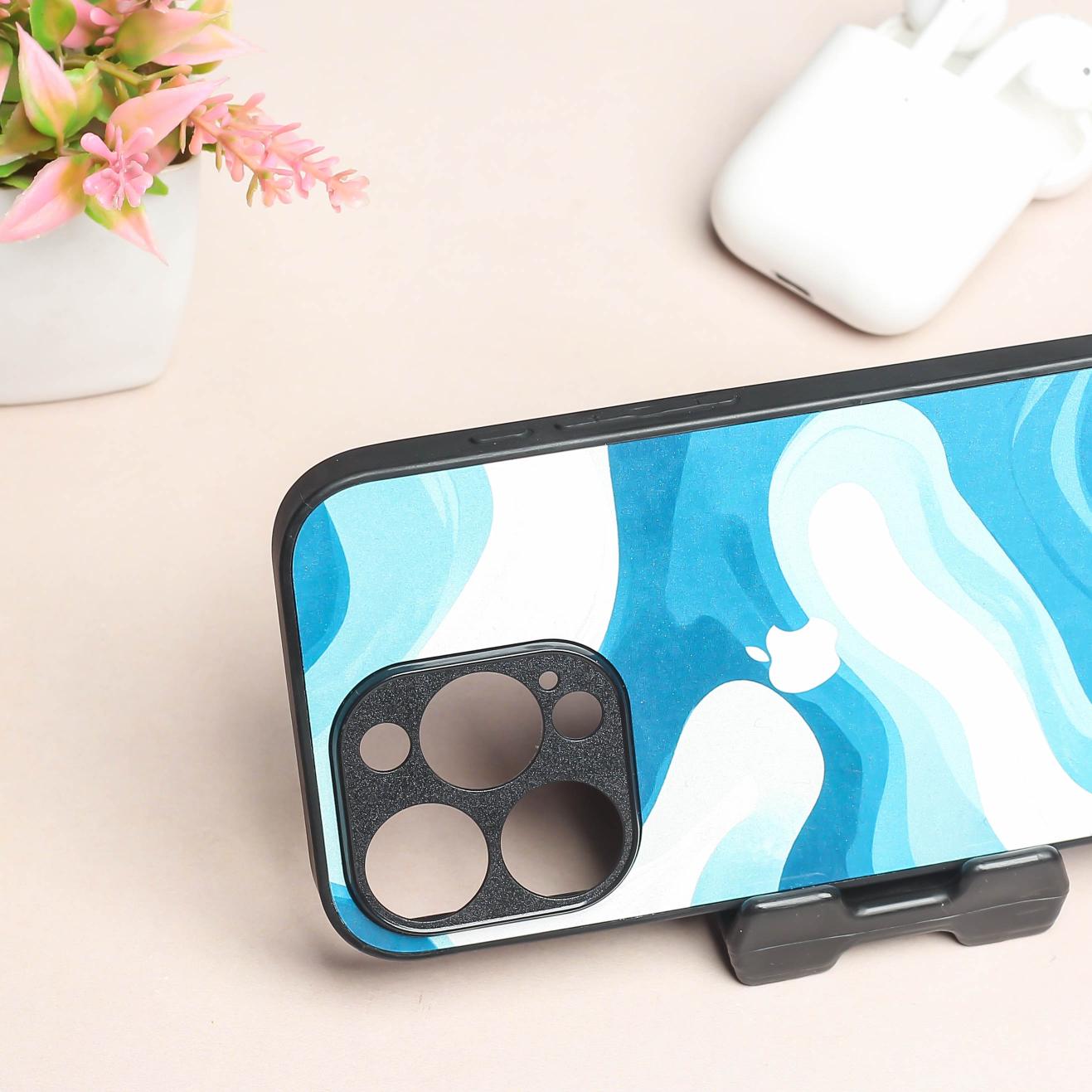 Oceanic Flow metal back case for Apple Iphone 15 Pro Max