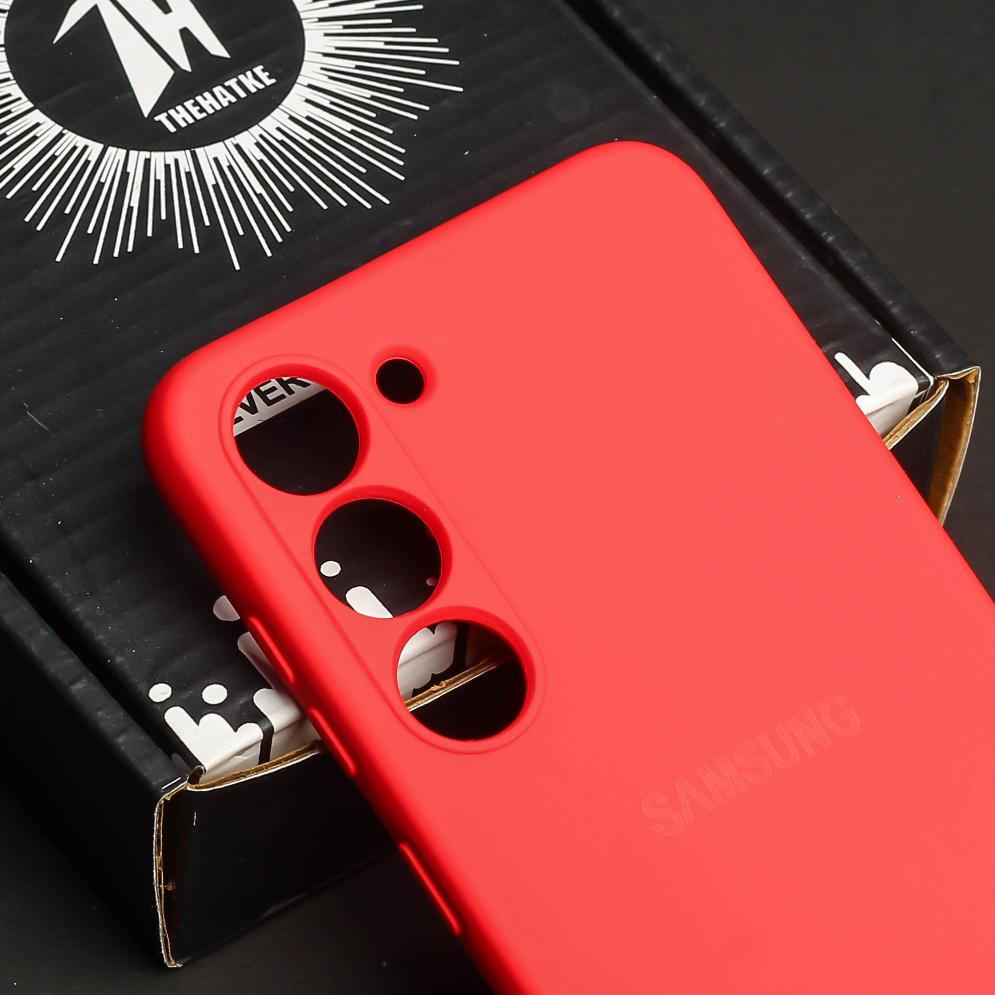Red Original Camera Safe Silicone case for Samsung S21 FE