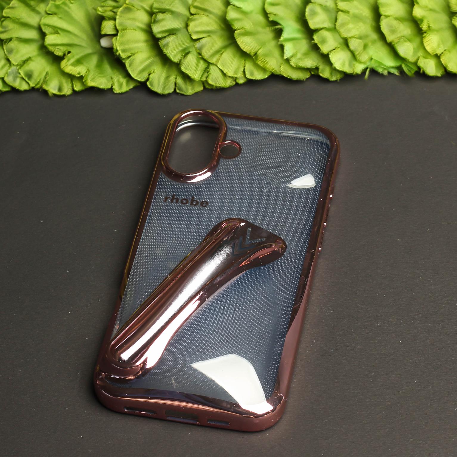 Rhobe Pink Silicone Case for Apple Iphone 16 Plus