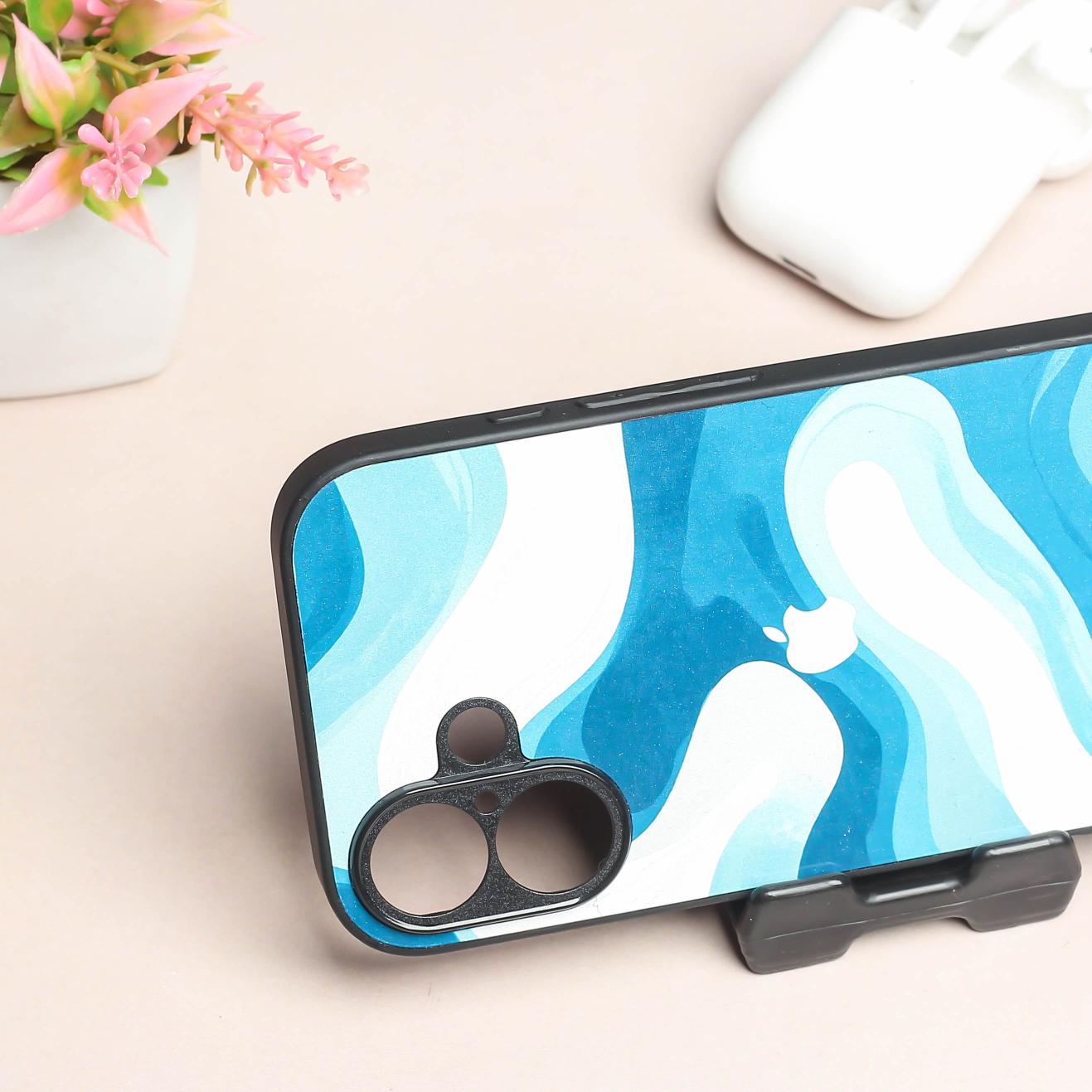 Oceanic Flow metal back case for Apple Iphone 16