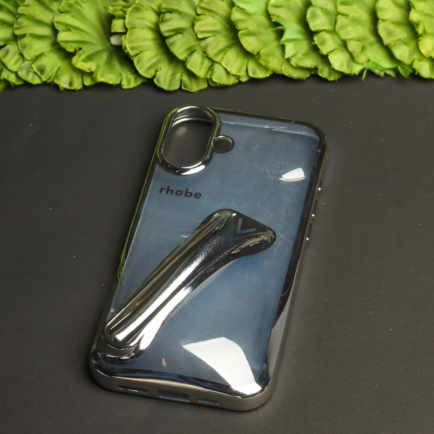 Rhobe Silver Silicone Case for Apple Iphone 16 Plus