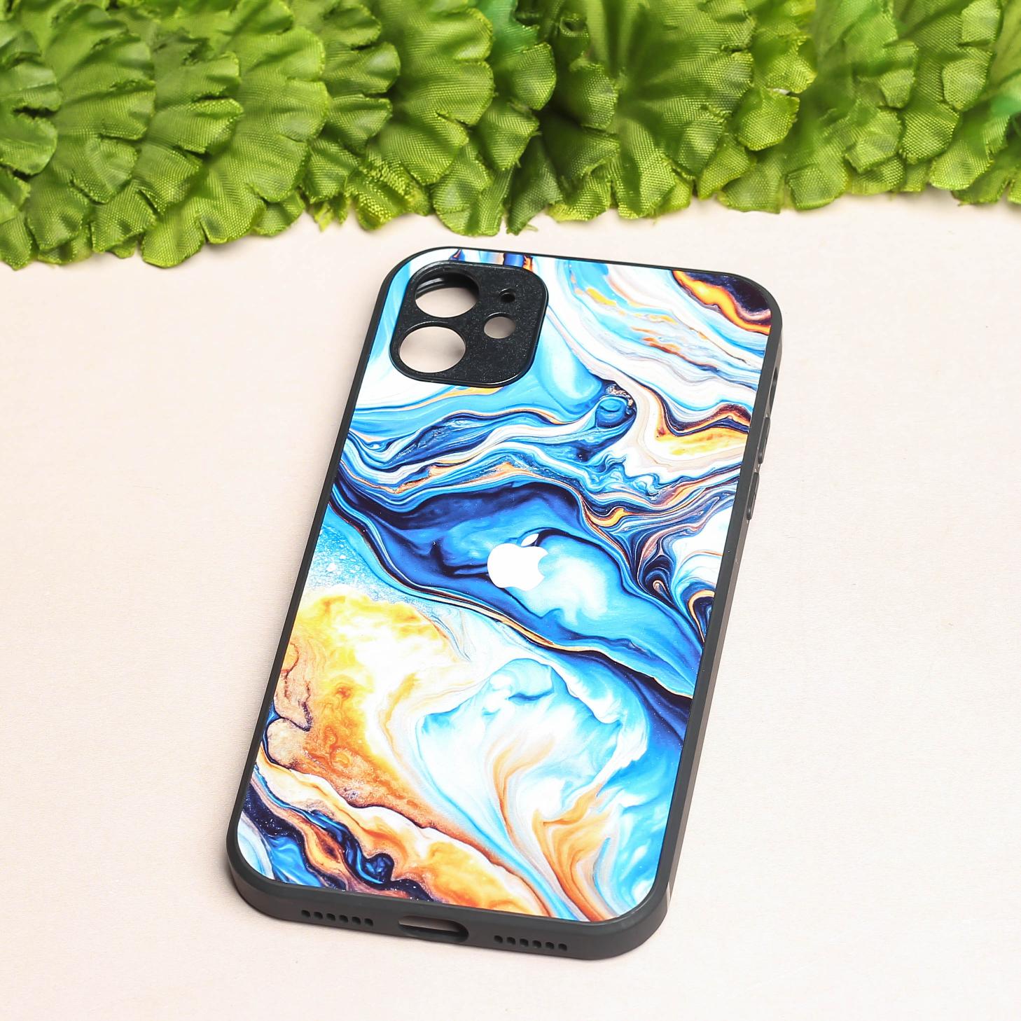 Blue Opulent metal back case for Apple Iphone 12