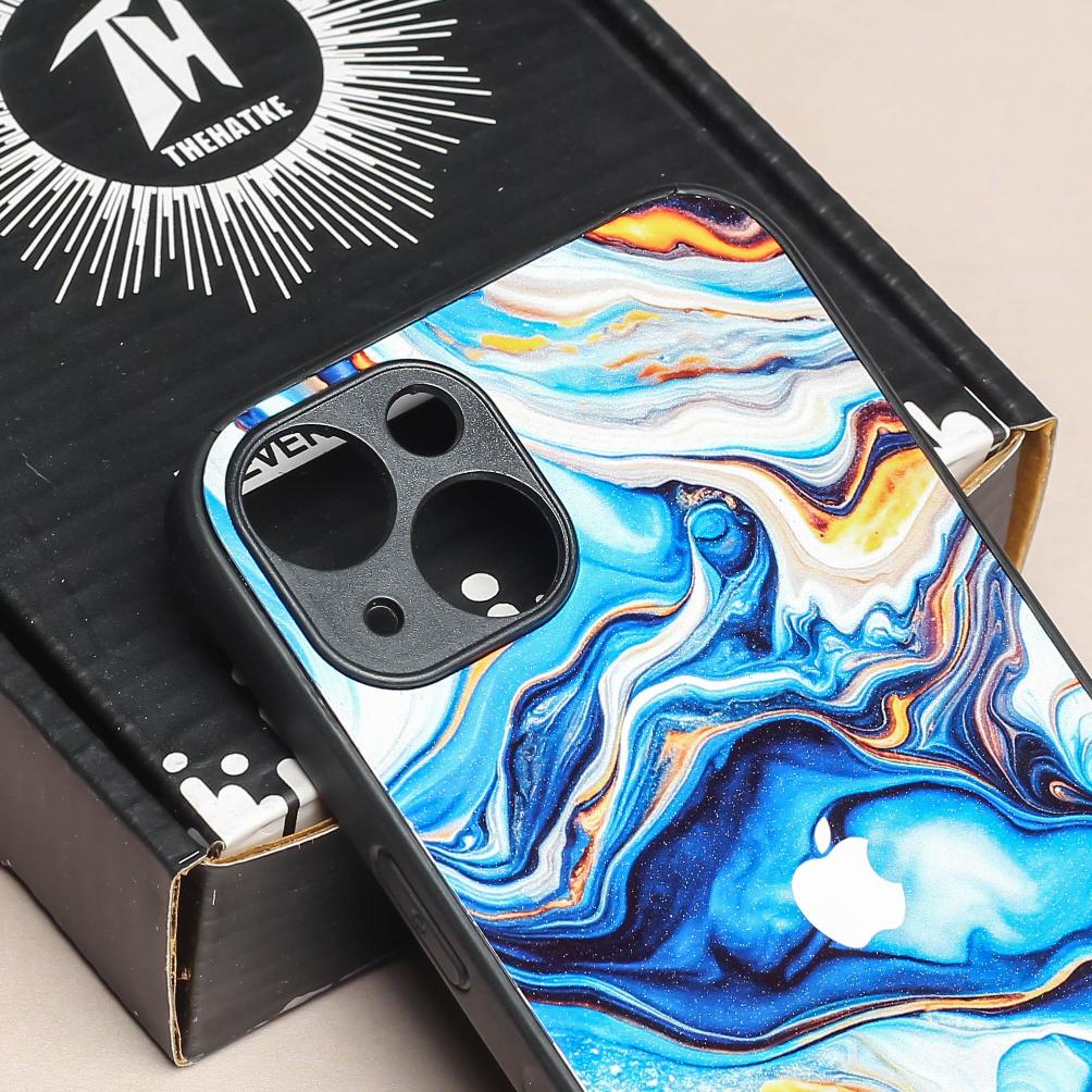 Blue Opulent metal back case for Apple Iphone 15 Plus