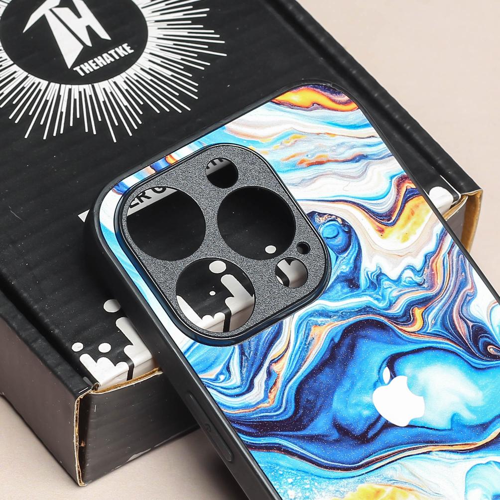 Blue Opulent metal back case for Apple Iphone 15 Pro Max