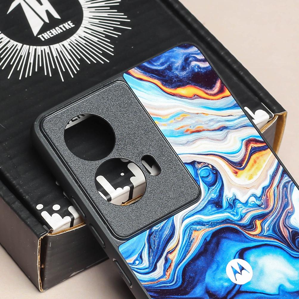 Blue Opulent metal back case for Moto G85