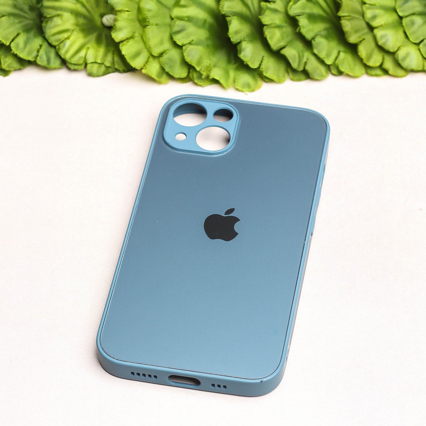 Blue Matte Fiber Silicone case for Apple iphone 13 Mini