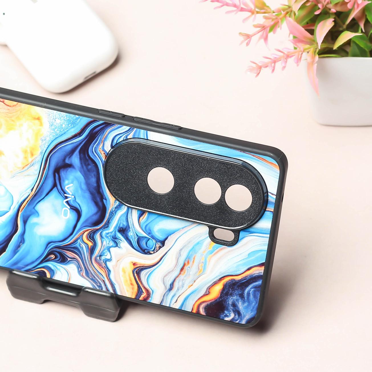 Blue Opulent metal back case for Vivo V40e