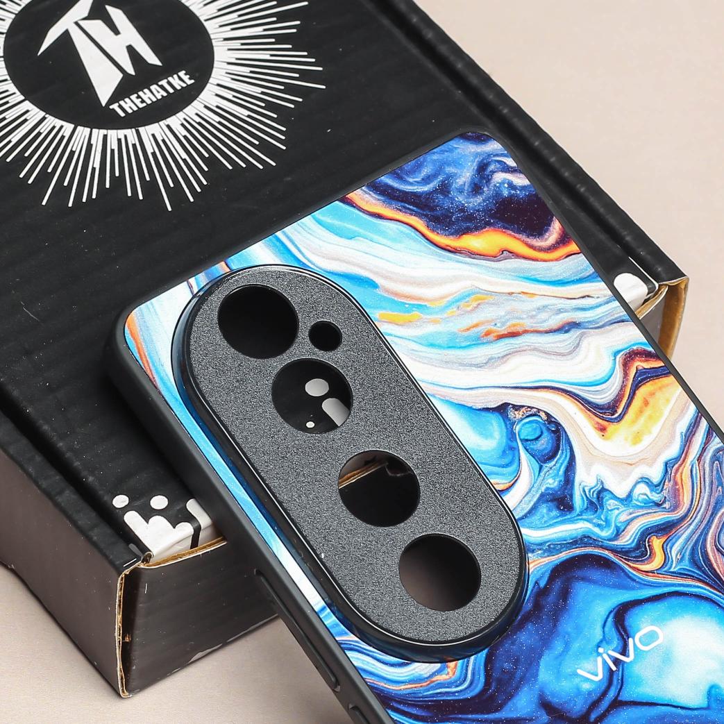 Blue Opulent metal back case for Vivo V40