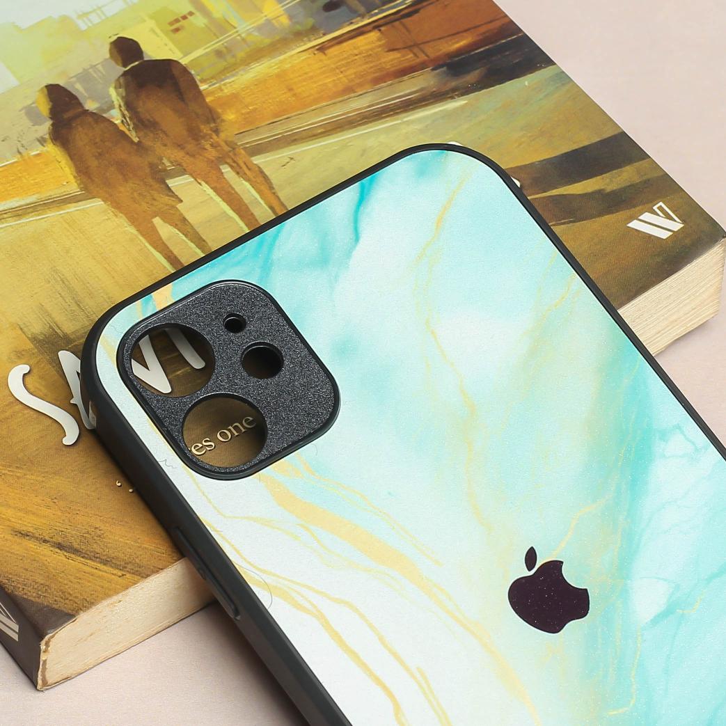 Green Luxe Marble metal back case for Apple Iphone 11