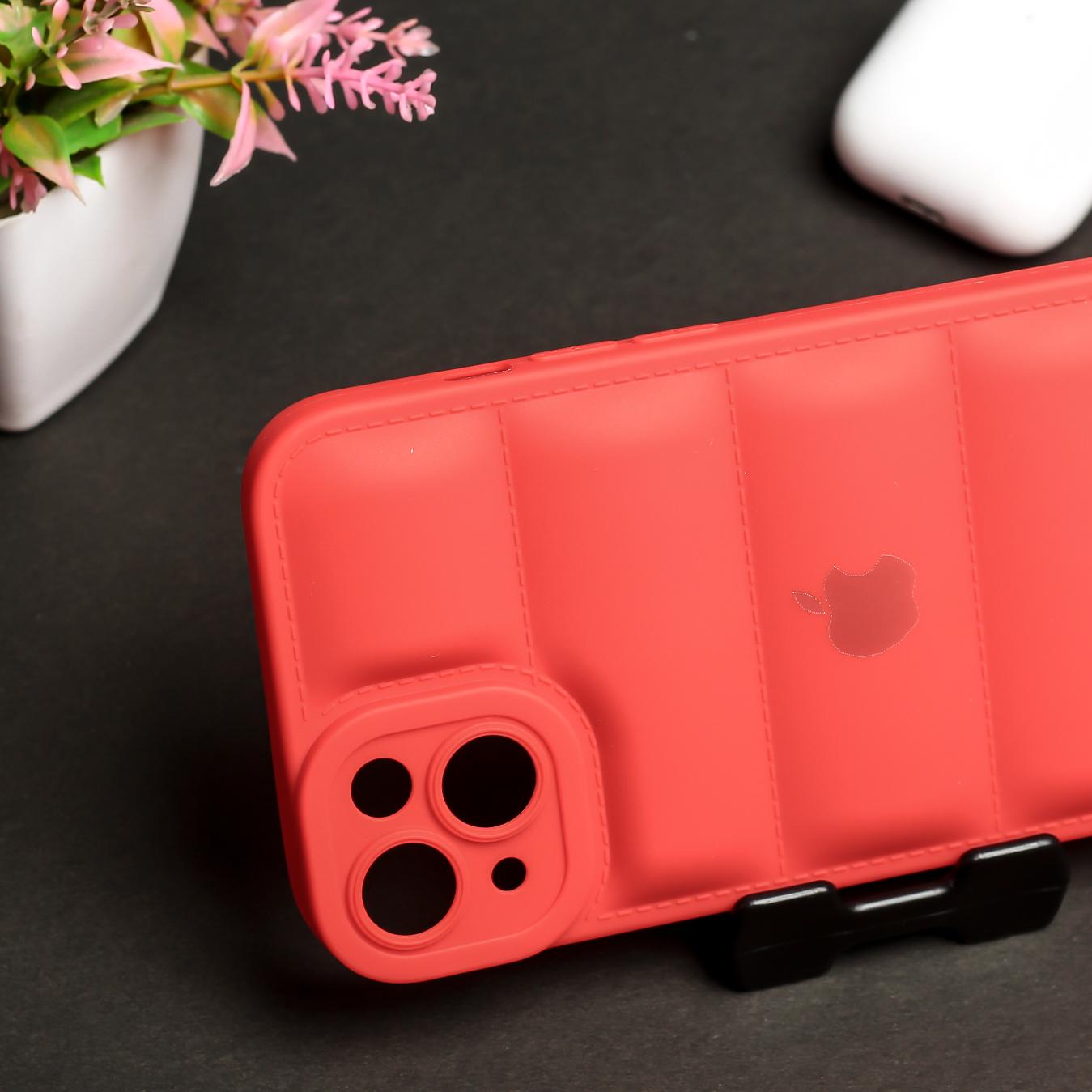 Red Puffon silicone case for Apple iPhone 14