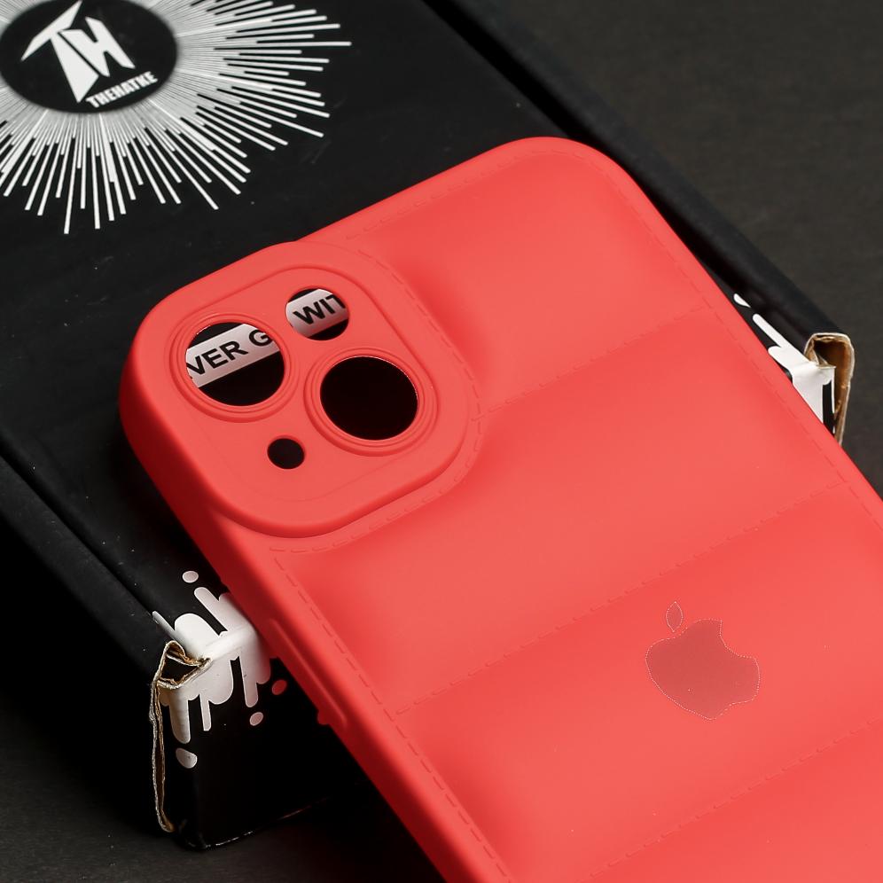 Red Puffon silicone case for Apple iPhone 13