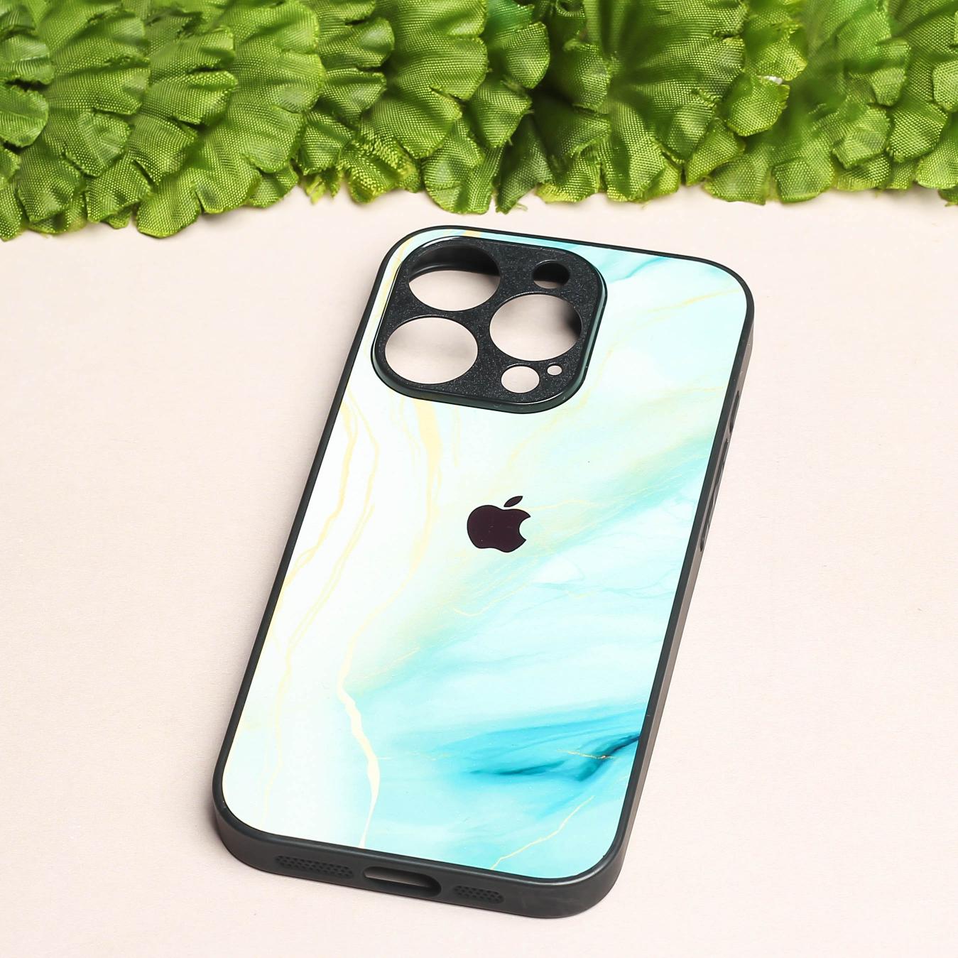 Green Luxe Marble metal back case for Apple Iphone 12 Pro
