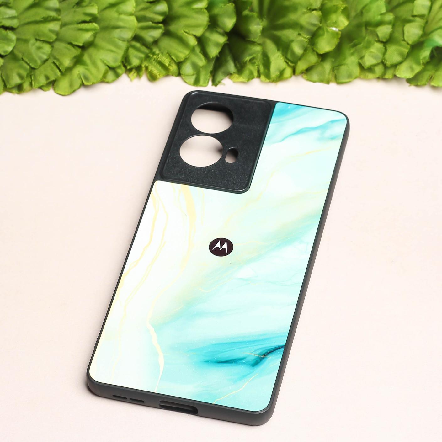 Green Luxe Marble metal back case for Moto Edge 50 Fusion