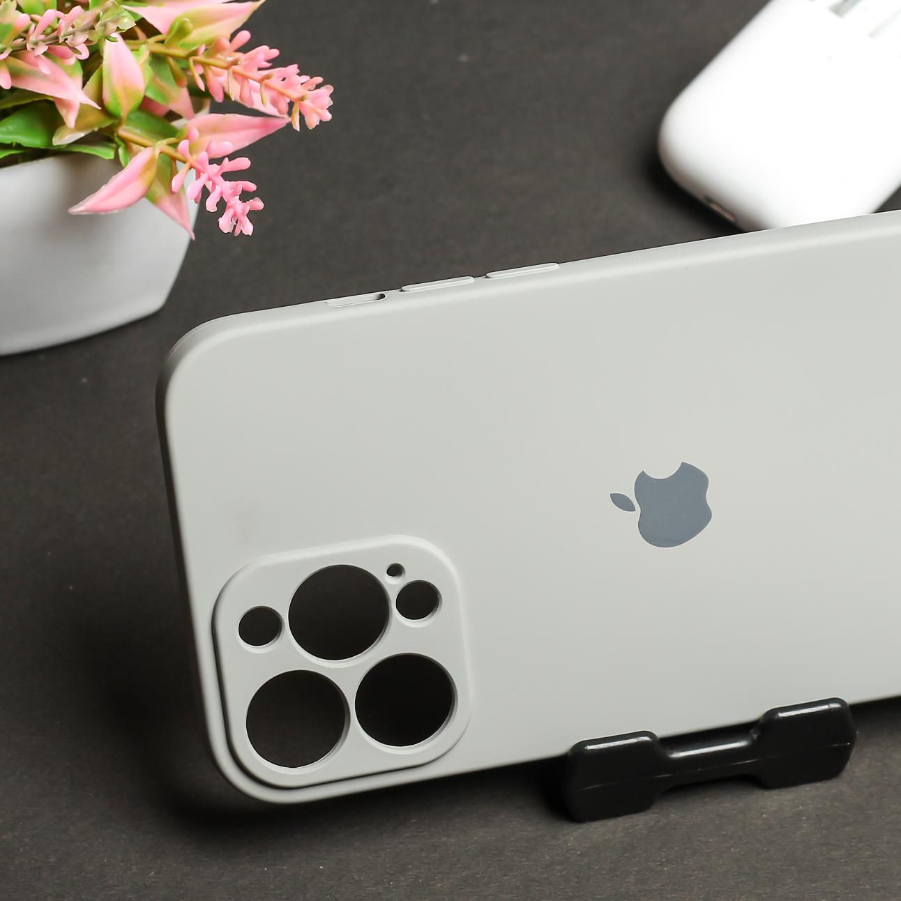 Light Brown Original Camera Safe Silicone case for Apple iphone 13 Pro