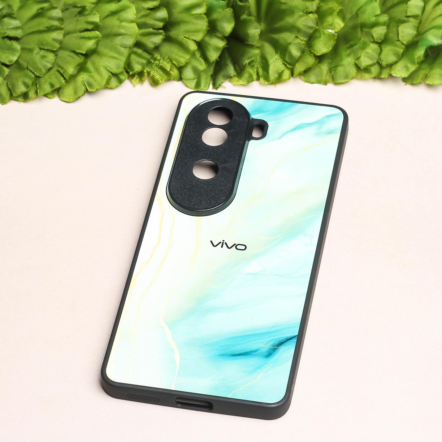 Green Luxe Marble metal back case for Vivo V40e