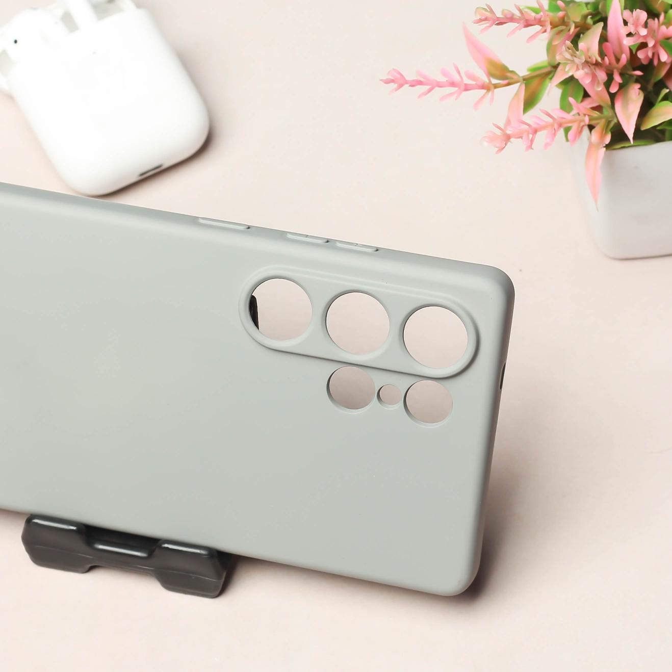 Light Grey Camera Original Silicone case for Samsung S25 Ultra