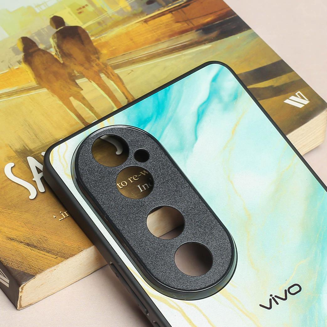 Green Luxe Marble metal back case for Vivo V40