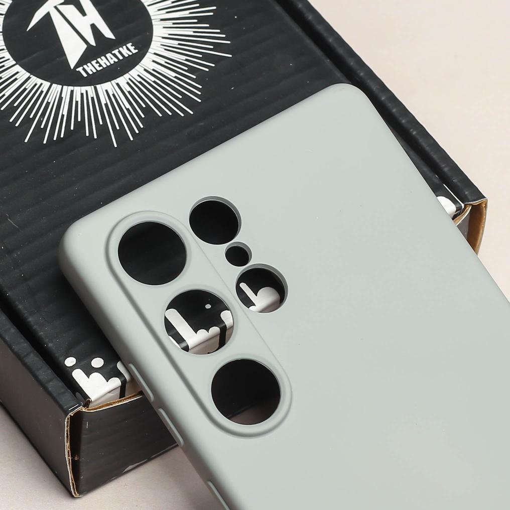 Light Grey Camera Original Silicone case for Samsung S25 Ultra