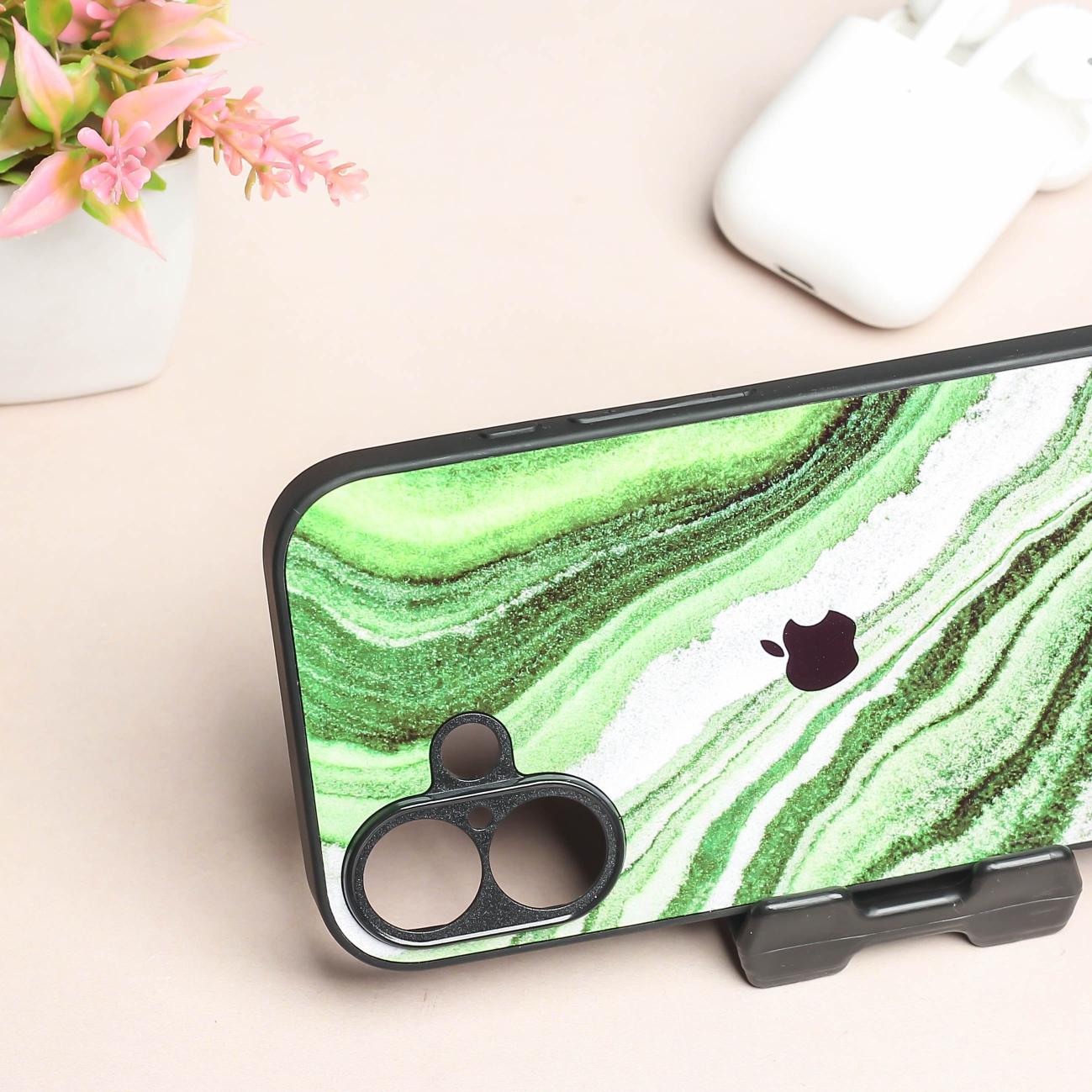 Greenstone Essence metal back case for Apple Iphone 16