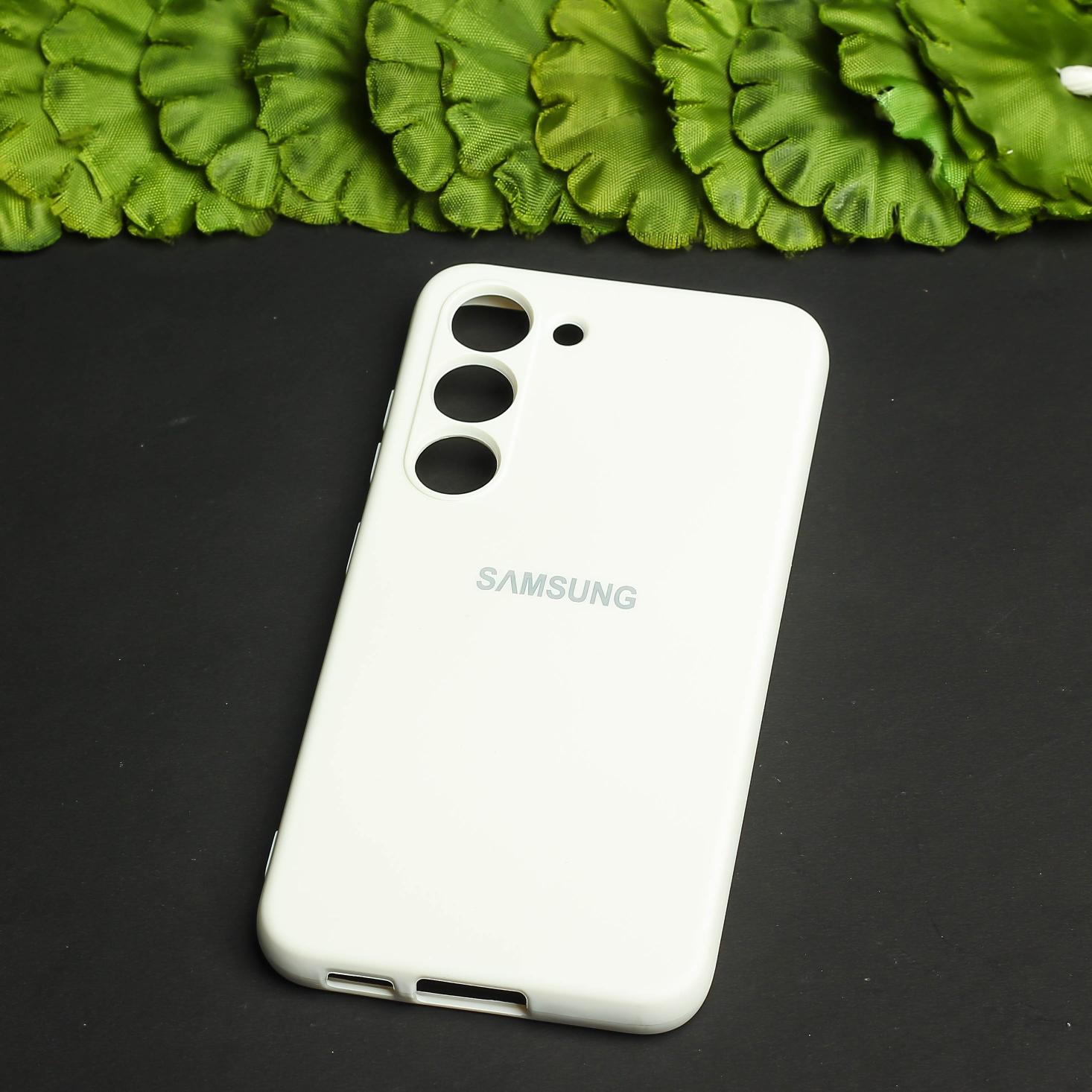 White Original Camera Safe Silicone case for Samsung S21 FE