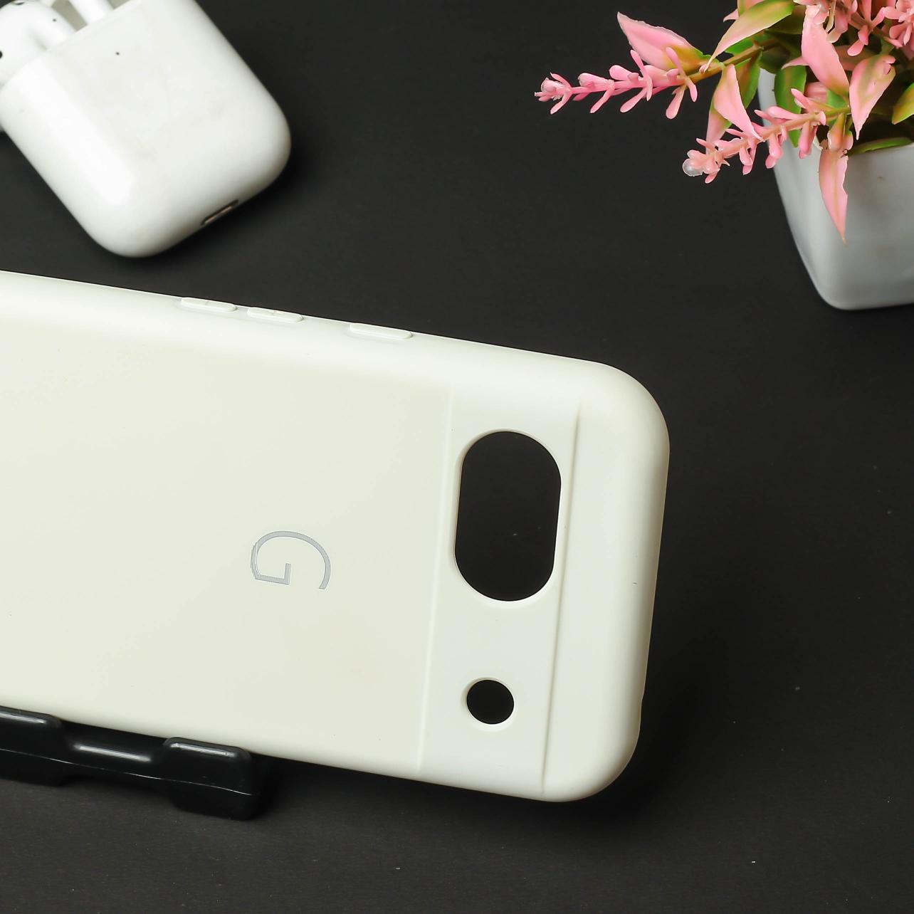 White Camera Original Silicone case for Google Pixel 8a