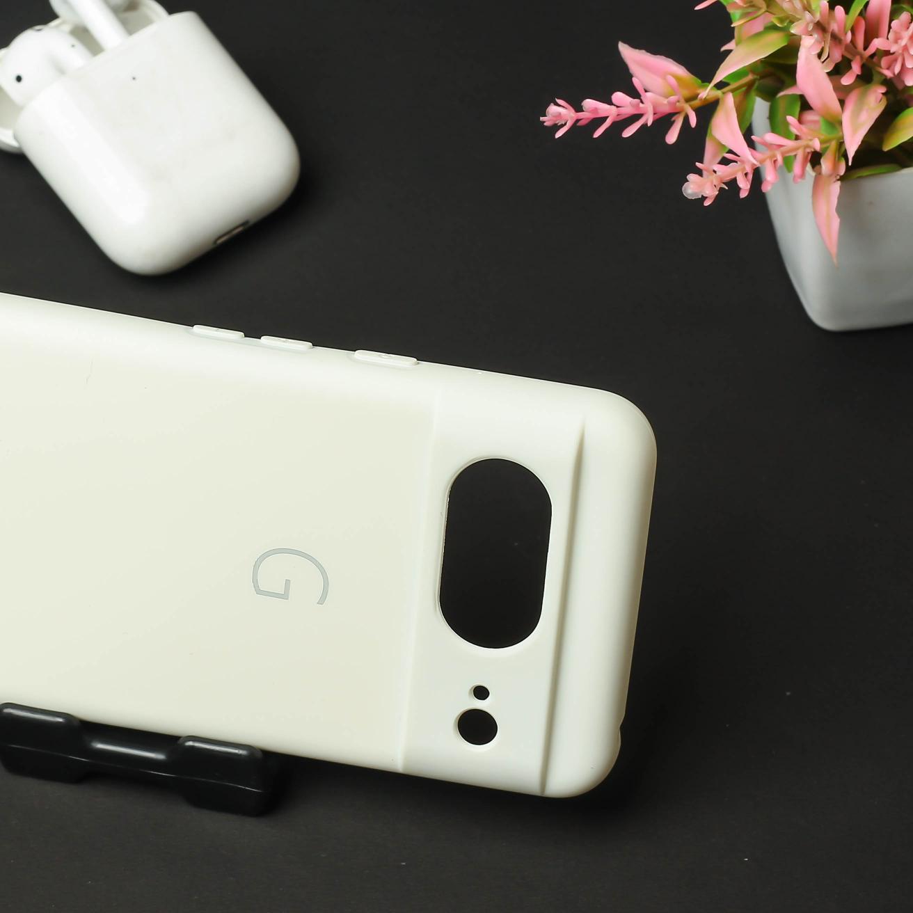 White Camera Original Silicone case for Google Pixel 8