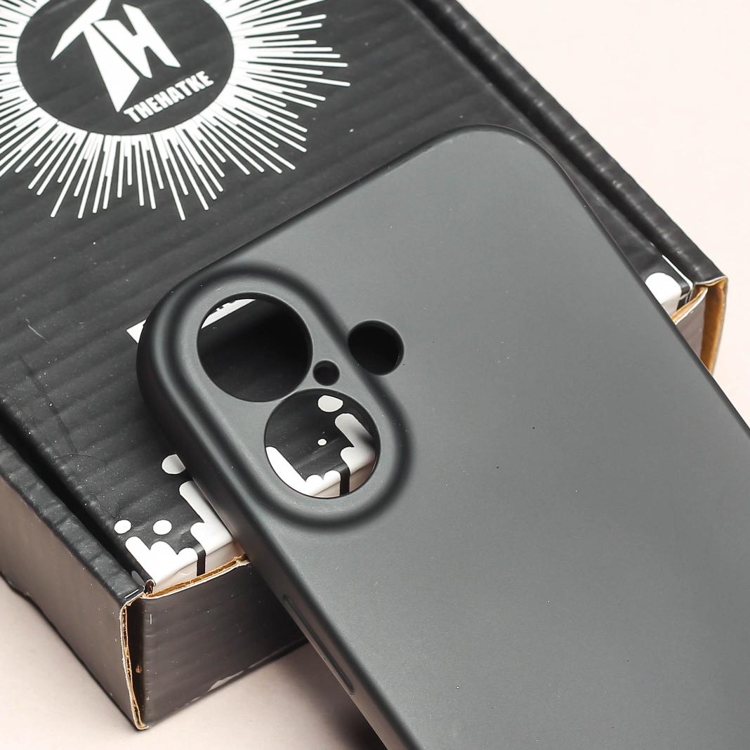 Black Original Camera Safe Silicone case for Apple iphone 16