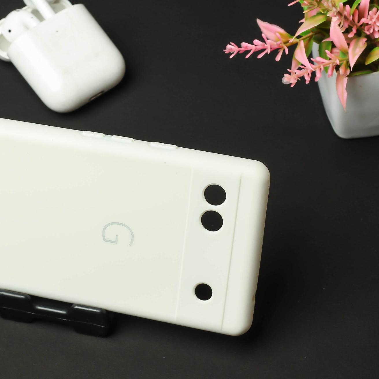 White Camera Original Silicone case for Google Pixel 6A