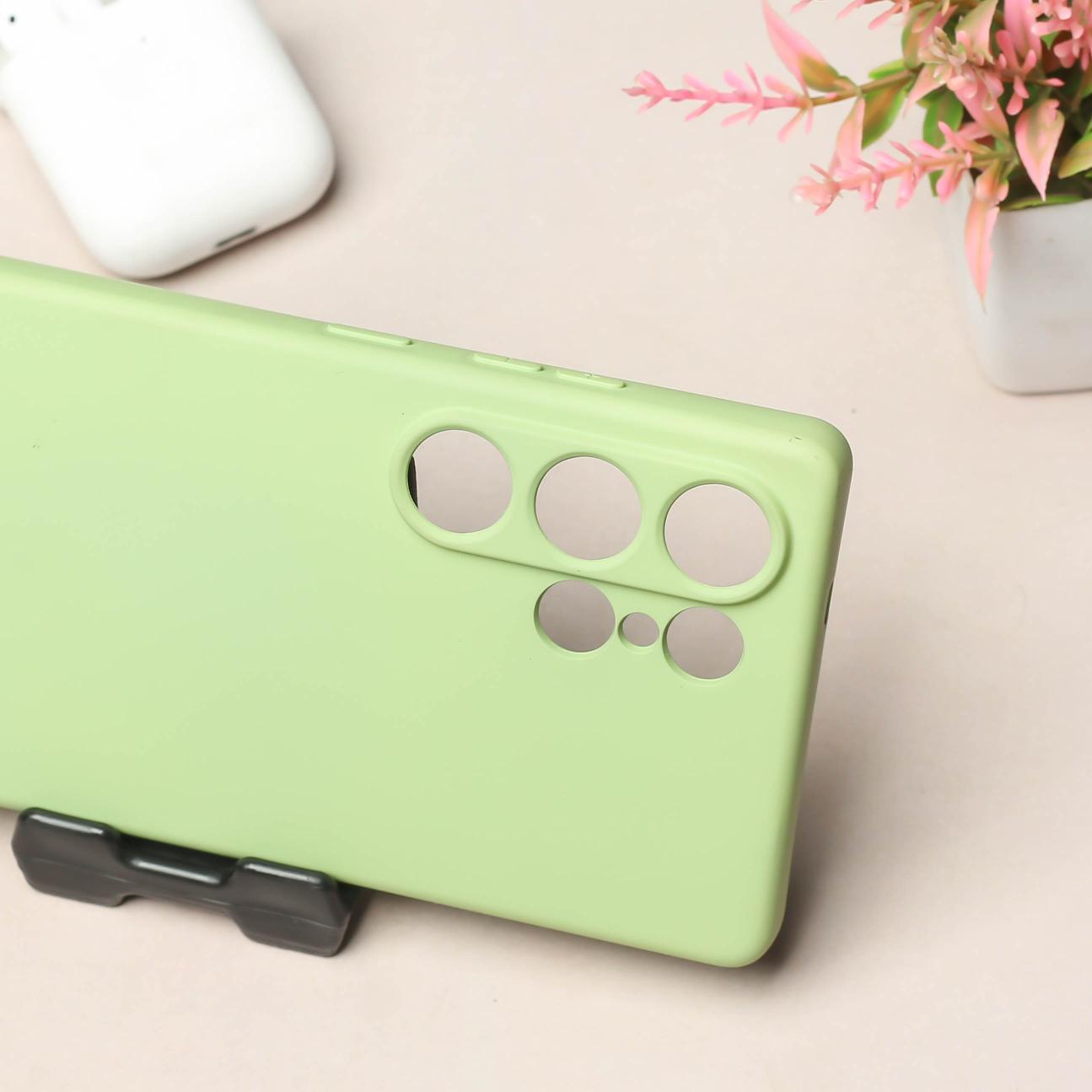 Light Green Camera Original Silicone case for Samsung S25 Ultra