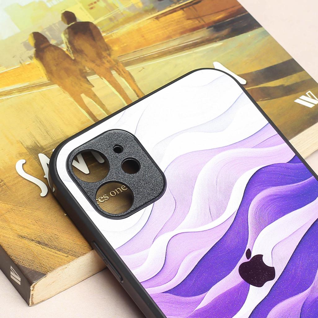 Purple Crest metal back case for Apple Iphone 12