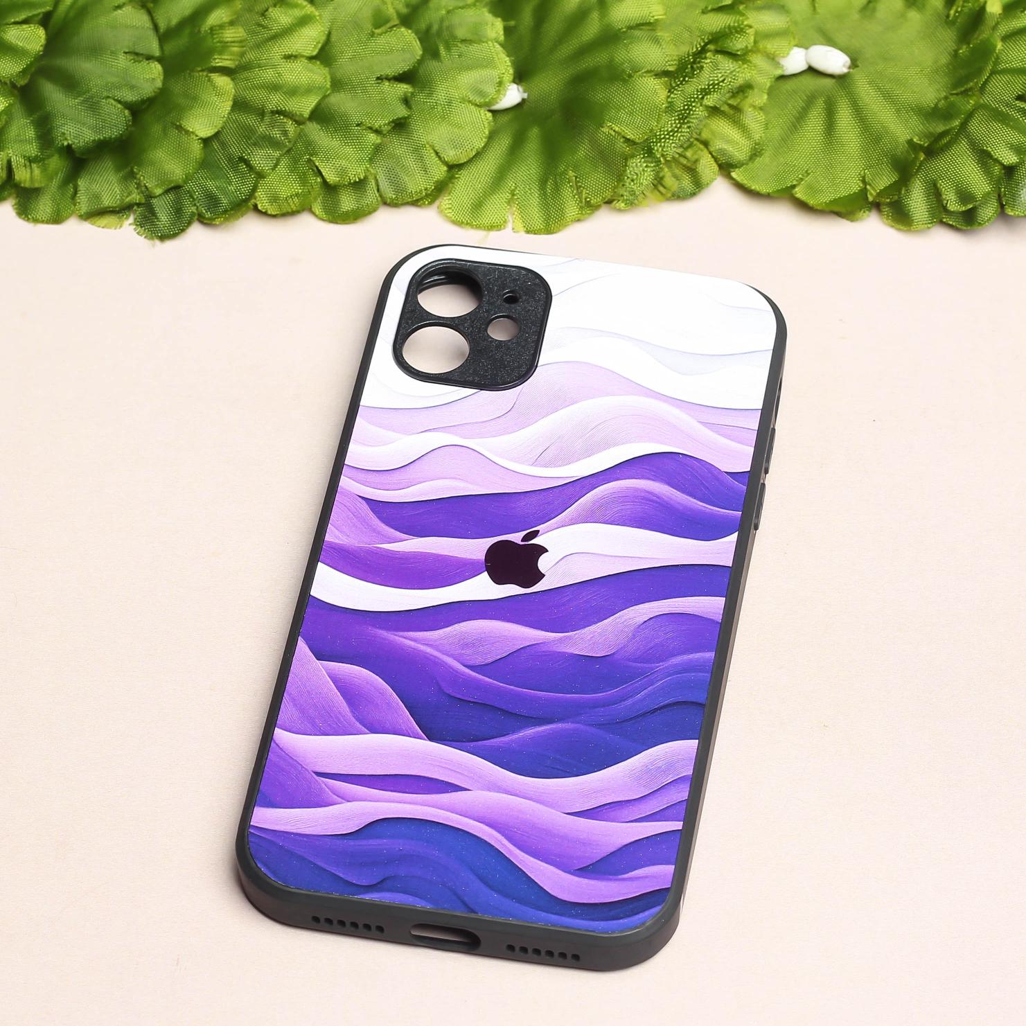 Purple Crest metal back case for Apple Iphone 12