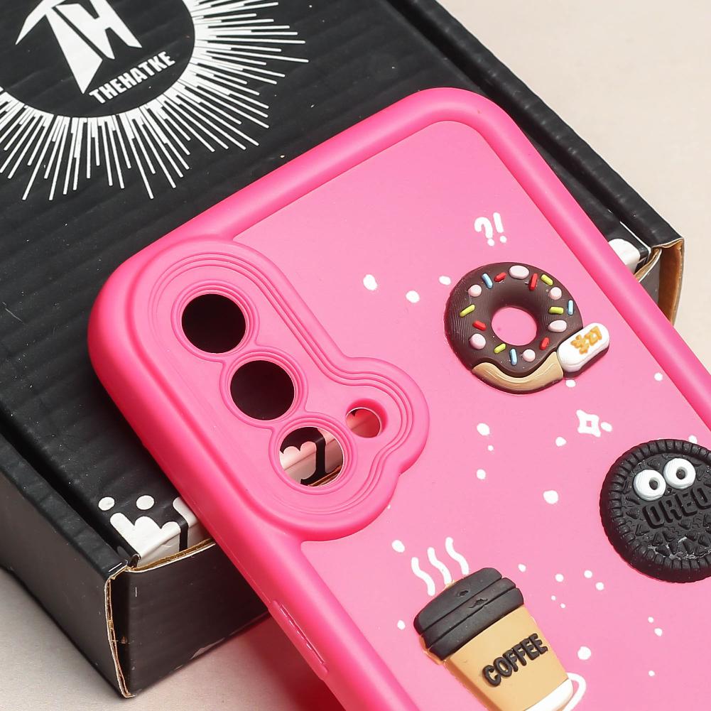 Dark Pink COFFEE (ALWAYS HAPPY) Silicone case for Oneplus Nord CE