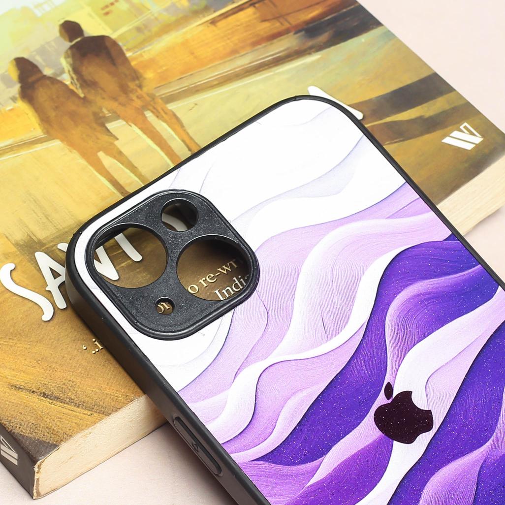 Purple Crest metal back case for Apple Iphone 15