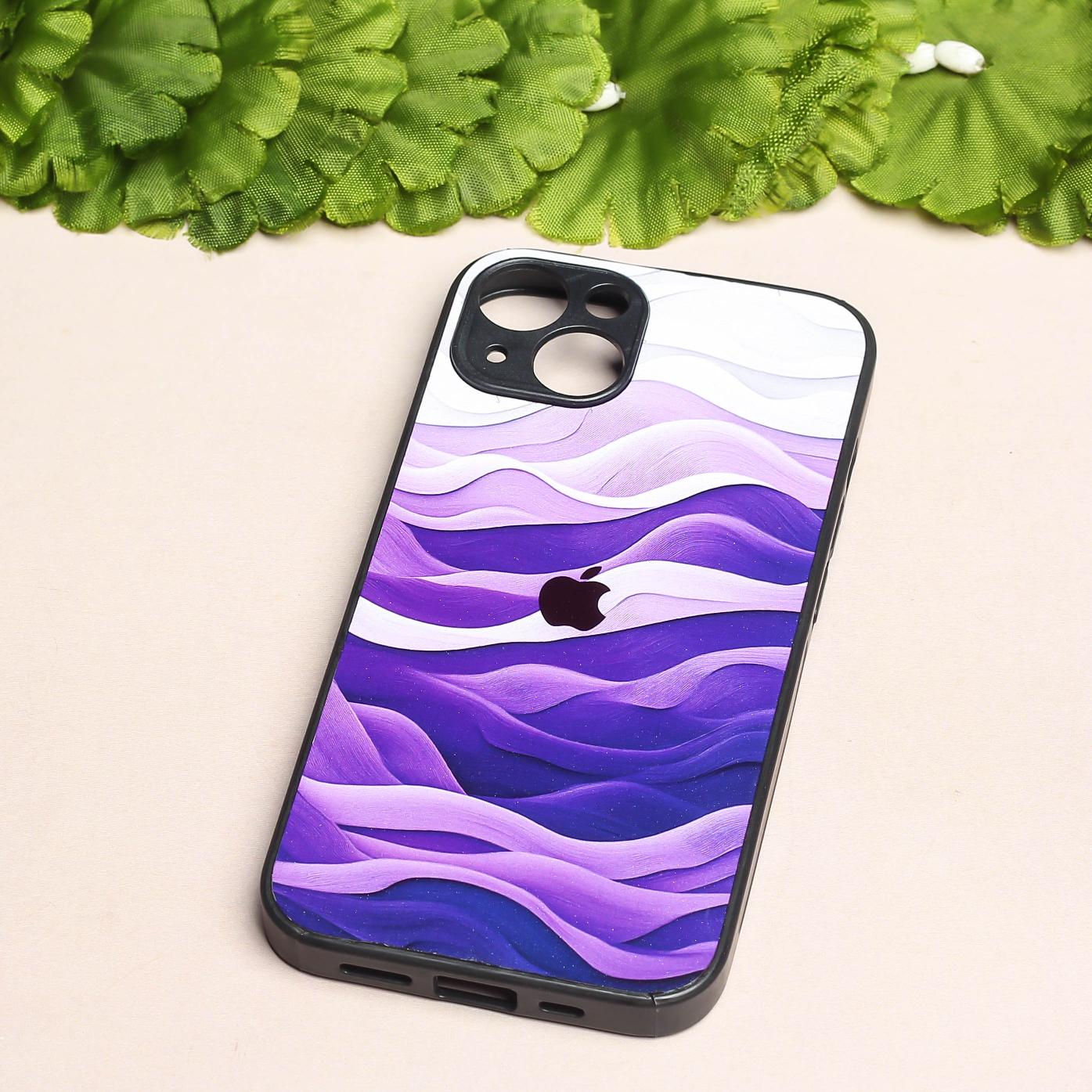 Purple Crest metal back case for Apple Iphone 15