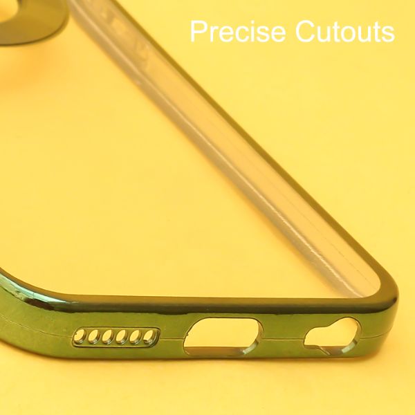 Green 6D Chrome Logo Cut Transparent Case for Apple iphone 6/6s