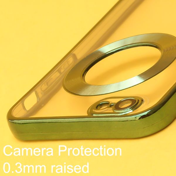 Green 6D Chrome Logo Cut Transparent Case for Apple iphone 6/6s