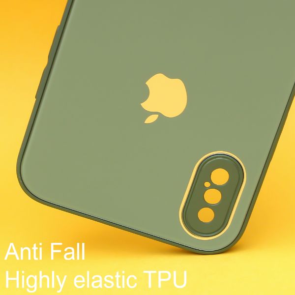 Dark green camera Safe mirror case for Apple Iphone X/Xs