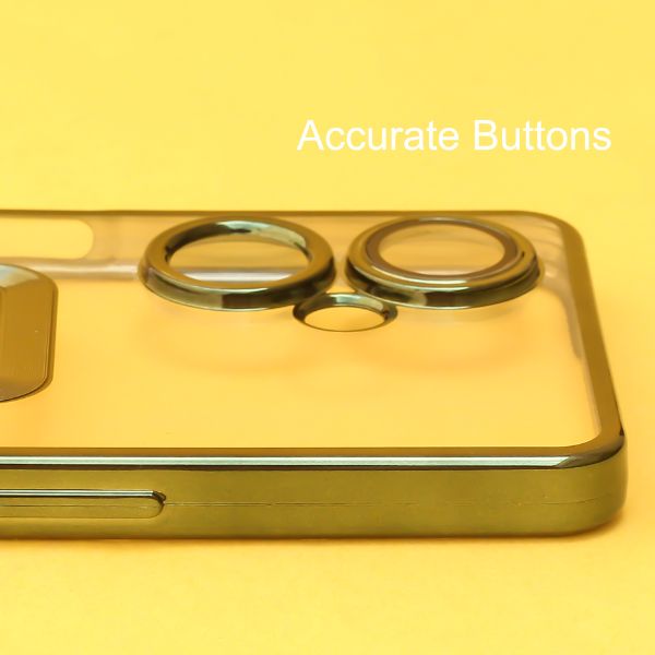 Green 6D Chrome Logo Cut Transparent Case for Oneplus Nord CE 3 Lite