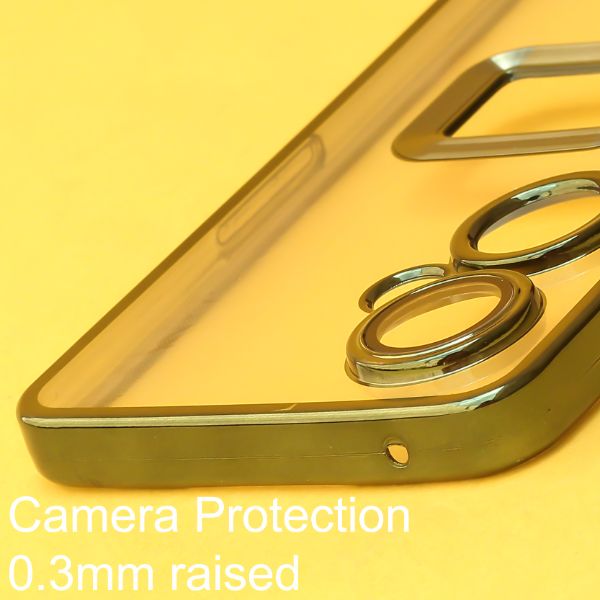 Green 6D Chrome Logo Cut Transparent Case for Oneplus Nord CE 3 Lite