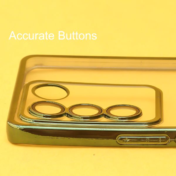 Green 6D Chrome Logo Cut Transparent Case for Vivo V27 5G